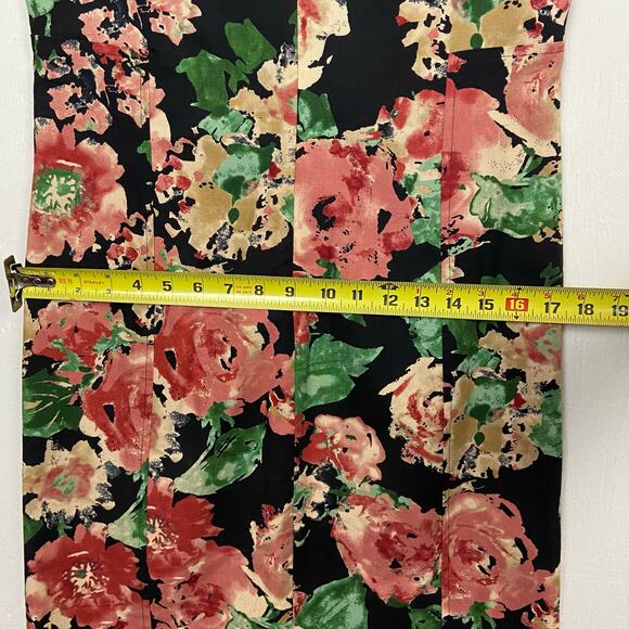 Talbots Women's Black Pink Cotton Stretch Sleeveless V-neck Sheath Dress Size 6 - Picture 10 of 11